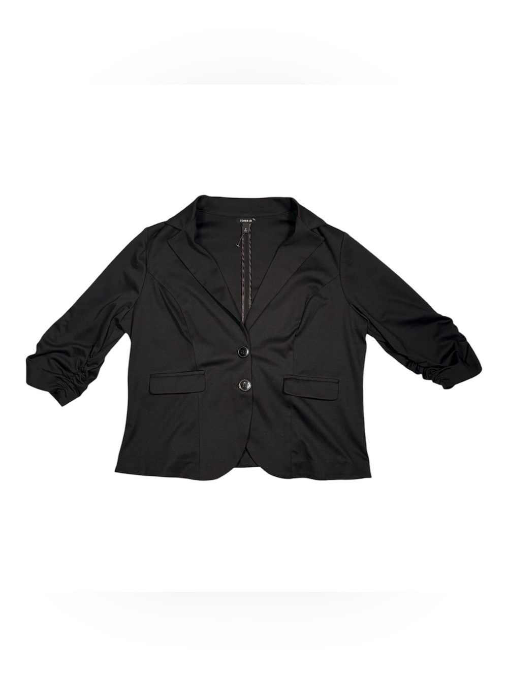 Torrid Black Ruched Sleeve Blazer